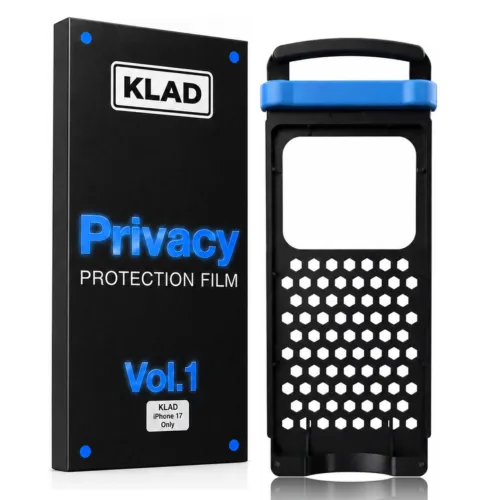 KLAD 클래드 아이폰용 사생활보호 강화유리 액정보호필름 2매 25도 프라이버시 롤러트레이 부착툴 세트, 2개