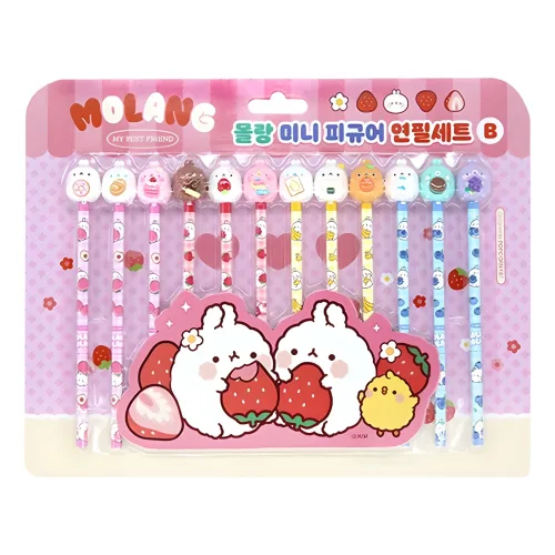 몰랑이 미니 피규어 연필세트 2탄 B, 랜덤 발송, 12개