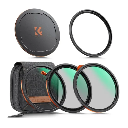 K&F NANO X 마그네틱 퀵릴리즈 렌즈 필터 키트 CPL + ND2-32 가변필터 + 블랙미스트 1/4 세트 어댑터링 렌즈캡 포함 28층 나노코팅 초슬림 자석식 교체형 카메라, 1개, 77mm