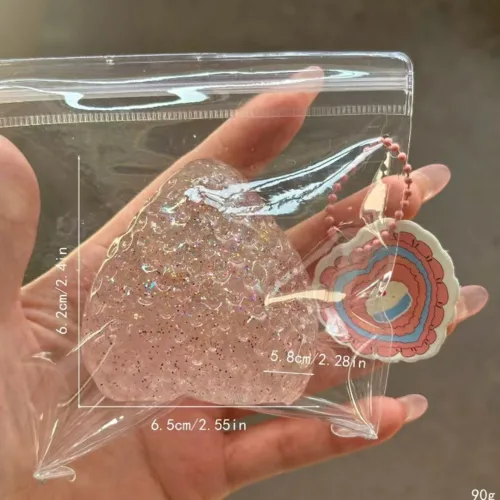 솝코지 쫀득 딸기 3종 투명 말랑이 빨강 대왕 스퀴시, 1개, 90g, 투명빤딱