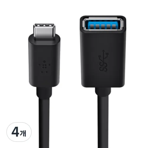 벨킨 3.0 USB C to USB A 어댑터, F2CU036btBLK, 4개