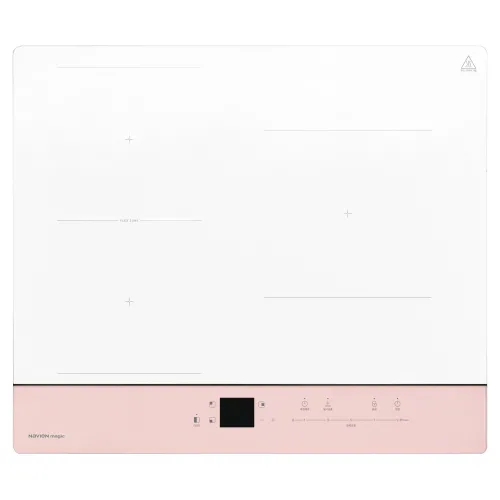 나비엔매직 인덕션 2분할 전기레인지 3구 화이트 + 로즈핑크, ERI-3663AF, 빌트인
