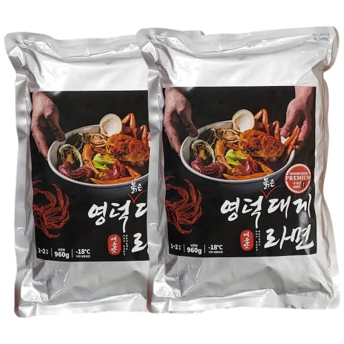 성진홀푸드 영덕 붉은 대게 자숙 홍게 라면 매운맛 간편 홈쿡 밀키트, 850g, 2개