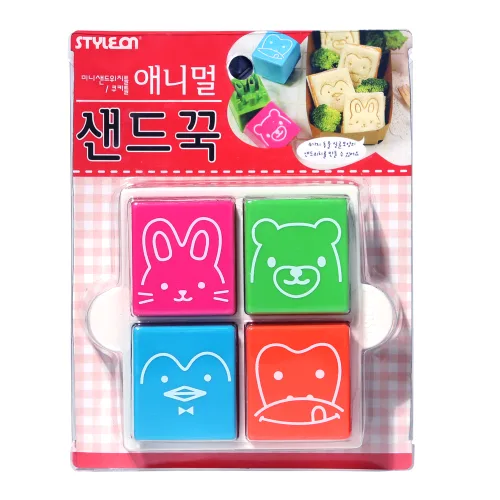 애니멀 샌드꾹 (샌드위치 커터) 귀여운 캐릭터 모양의 샌드위치틀, 1개