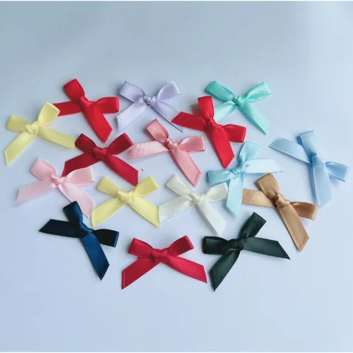 올리브파티 선물 포장 장식 공단 4cm 완성 리본 완제품, 100개, 블랙
