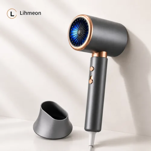 Lihmeon 헤어 드라이기 2000W 음이온 케어 강력한 바람 저소음  블루라이트 가정용 드라이어 빠른 건조