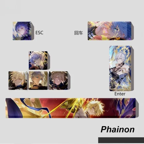 MAIMOOO 붕괴: 스타레일 개인 맞춤 키캡 Phainon Firefly Sparkle Kafka 8키 PBT 열전사 커스텀 애니메이션 게임 키캡 메카니컬 키보드용
