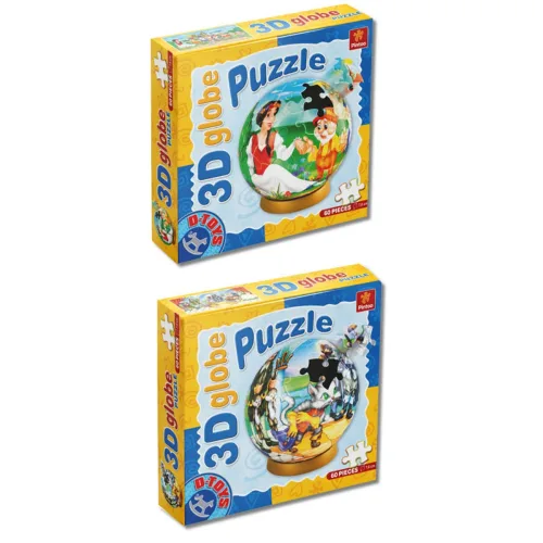 D-TOYS 3D 글로브 입체 퍼즐, 1개, 장화신은 고양이, 60피스