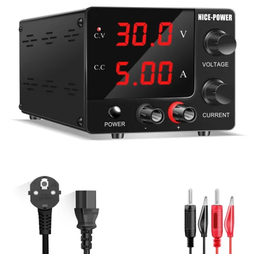 DIY 및 전자제품 수리에 최적화된 미니 탁상용 DC 전원 공급 장치, 30V 5A, 3자리 LED 표시등, 1개