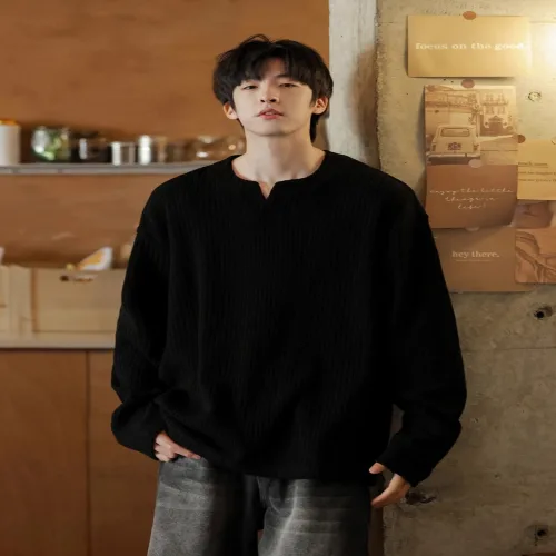 남성 봄가을 신상 한스타일 루즈핏 긴팔 티셔츠