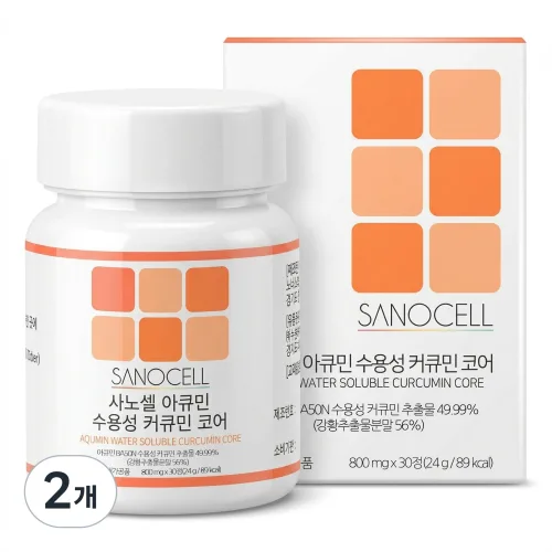 사노셀 아큐민 수용성 커큐민 코어 커큐민 함량 210mg, 2개, 30정