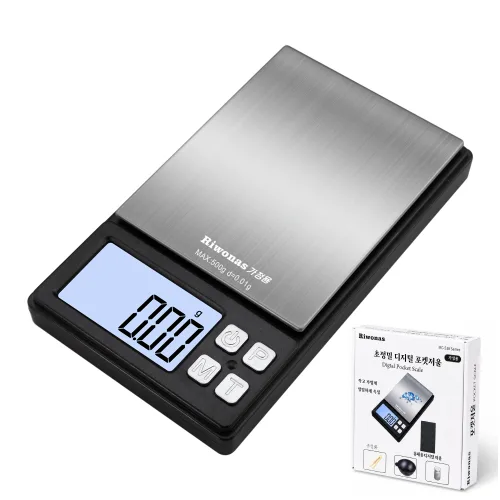 Riwonas 전자저울 0.01g 초정밀 저울 금저울 귀금속 포켓저울 500g 휴대용, 1세트, 500g/0.01g