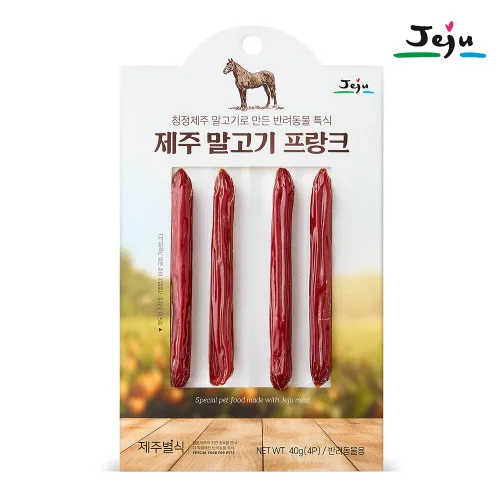 더주스 제주별식 강아지 소세지 제주 말고기 프랑크 4p, 말고기, 40g, 1개