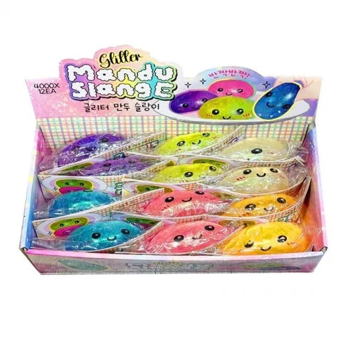 글리터 반짝이 만두 스퀴시 슬랑이 말랑이 12개입 ppa459WG, 1개, 1g, 단일