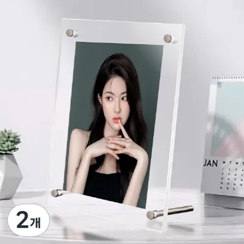 아크배라 인테리어 아크릴 스탠드 액자, 2개, 투명