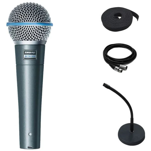 SHURE BETA58 유선 마이크 슈어 BETA58 A 다이나믹 마이크 스탠드 패키지