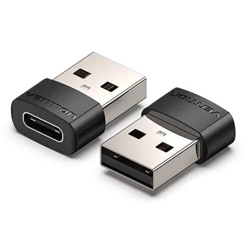 벤션 슈퍼포터블 USB to C타입 변환 젠더, 20mm, 블랙, 2개