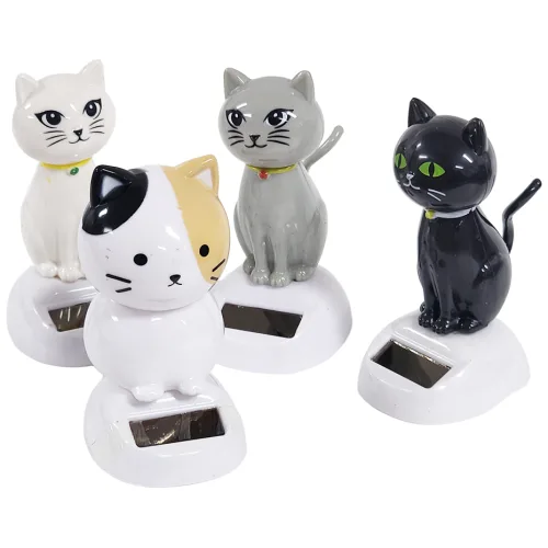 씨엠월드 태양열 노호혼 고양이 (도리도리 냥이 자동차 실내장식 악세사리), 1개, B.검은 고양이 네로