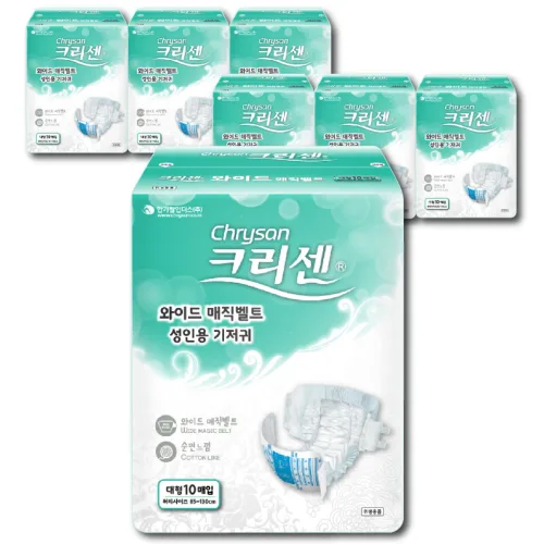 크리센 성인용 기저귀 와이드 매직벨트 대형, 대형, 10개입, 7개
