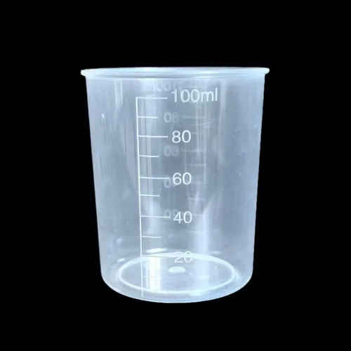 이루아 소형 플라스틱 계량컵 비커 투명 눈금, 1개, 100ml