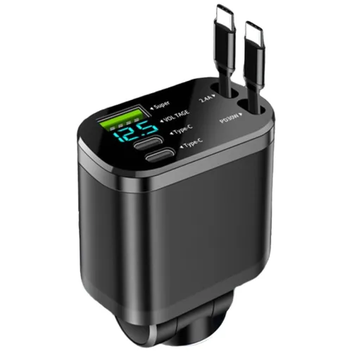 4-in-1 롤업식 자동차 멀티 기능 고속 충전기 120W, H, TPC*2