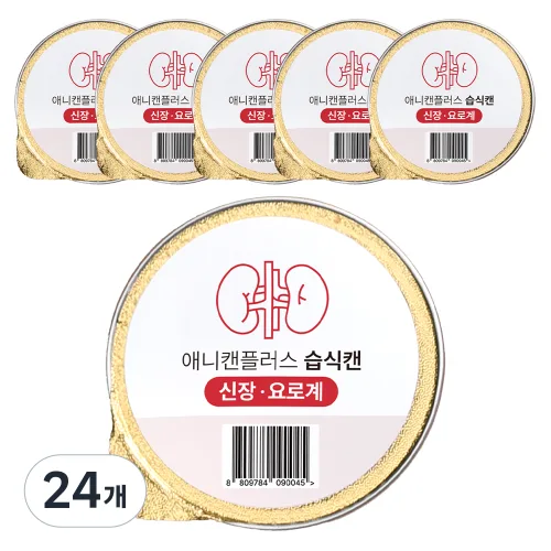 애니먼 강아지 고양이 애니캔 플러스 신장 습식사료, 24개, 30g, 가수분해 오리