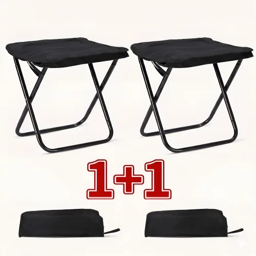 이지마운틴 초경량 파우치형 휴대용 의자, 1개, 블랙 1+1