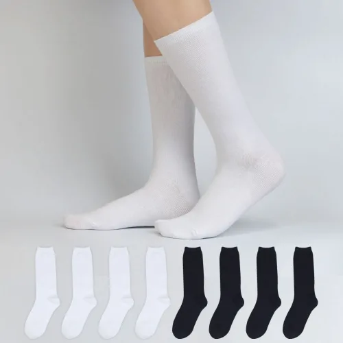 이지레그 여성용 프리미엄 베이스 무지 장목 양말 8켤레 세트