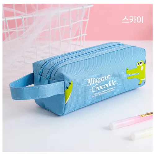 펜케이스 대용량 파우치 필통, 1개, 스카이