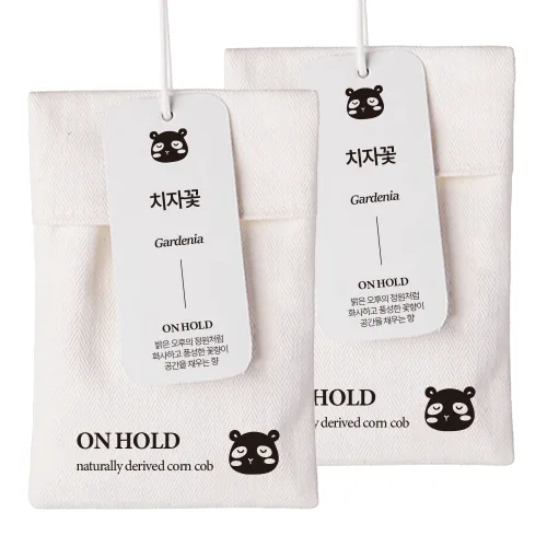 온홀드 퍼퓸 샤쉐 디퓨저 옷장 차량용 걸이형 방향제 탈취제, 치자꽃, 2세트