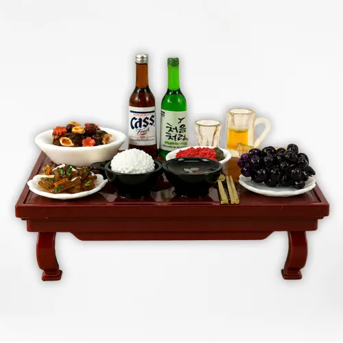 납골당장식 미니어쳐 봉안당장식 갈비상차림 수공예 국산제품, 1세트