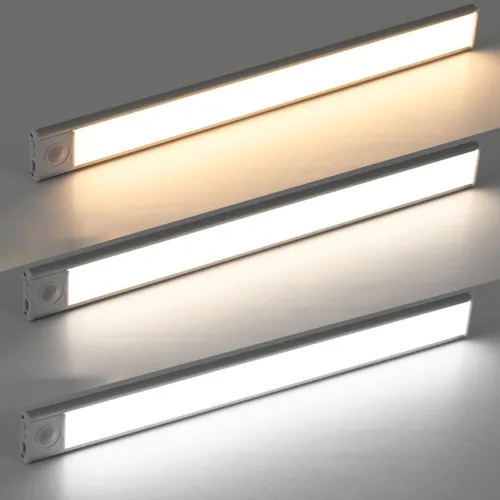 엘스토리 LED 3색변환 센서바 확산형 C타입 충전 자석 부착 센서등 모션감지 4Size, 1개