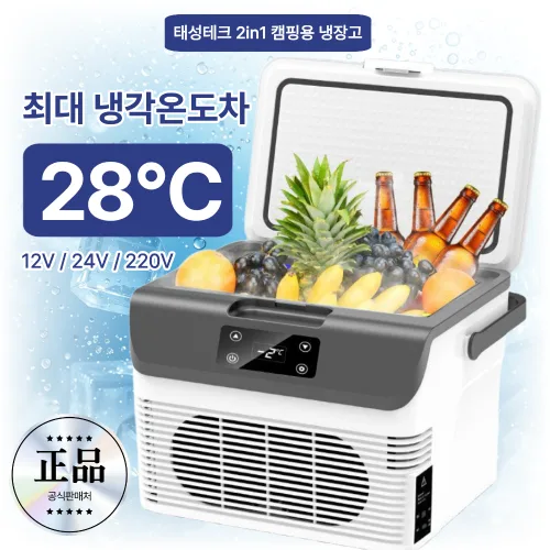 태성테크 캠핑용 냉장고 차량용 가정용 보냉 보온 이동식 휴대용 화물차, 15L, 화이트, 15L