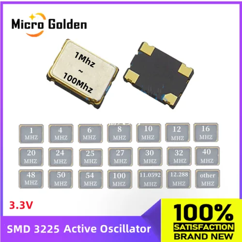 5 개 SMD 3225 액티브 크리스털 발진기 OSC 1M 4M 6M 8M 10M 16M 20M 24M 25M 32M 40M 50M 100MHZ 3.2x2.5mm 4 핀 3.3V