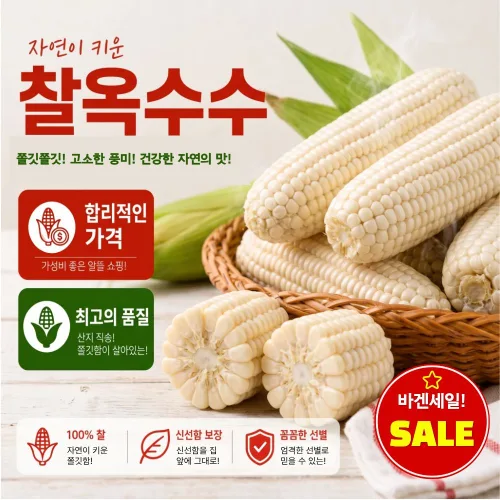[쫀득한 식감을 최저가에] 백찰옥수수 고소함 찰짐 10개 20개 30개
