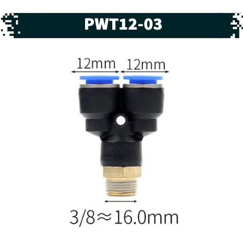원터치 에어피팅 유공압휘팅 커넥터 PWT04~12mm, 1개