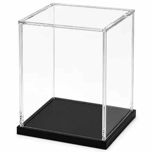 투명 아크릴 피규어 전시 케이스 블랙 베이스 먼지차단 조립식 장식장, 1개