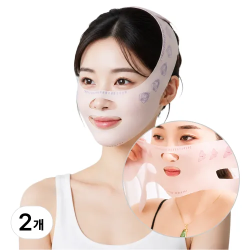 무이담 팔자주름 V라인 리프팅밴드 2개, 1세트, 핑크