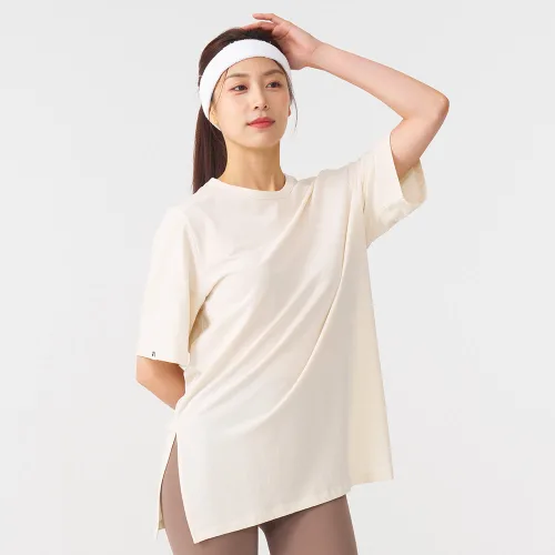 비쥬안나 여성 힙커버 에어무브 오버핏 반팔 티셔츠 루즈핏 트레이닝 요가 필라테스 데일리 운동복