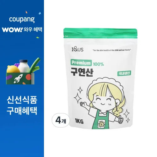 아이앤어스 프리미엄 구연산, 1kg, 4개