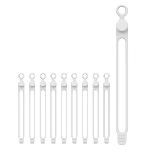 에브리 롱18cm 실리콘 케이블타이 10P세트, 화이트, 1개