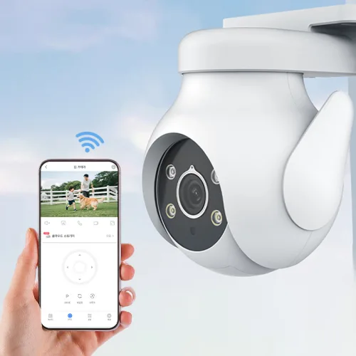 [국내발송] AI 500W 초고화질 CCTV 스마트 가정용 보안 카메라 실내외 견용 실시간 모니터링 양방향 오디오 야간 풀 컬러 관측 성광경보 방진방수, 1개, CS201-AQ