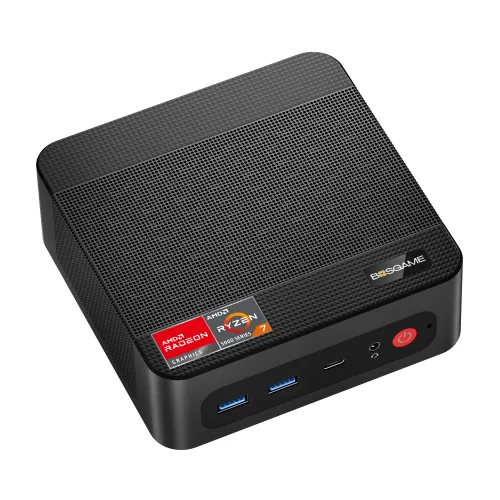 BOSGAME 미니피씨 AMD Ryzen7 7730U 16GB DDR4 1T SSD WIN 11 Pro 미니 PC, WiFi6, BT5.2,듀얼2.5G LAN, 트리플 디스플레이, P4 ultra, WIN11 Pro, 1TB, 16GB, Black