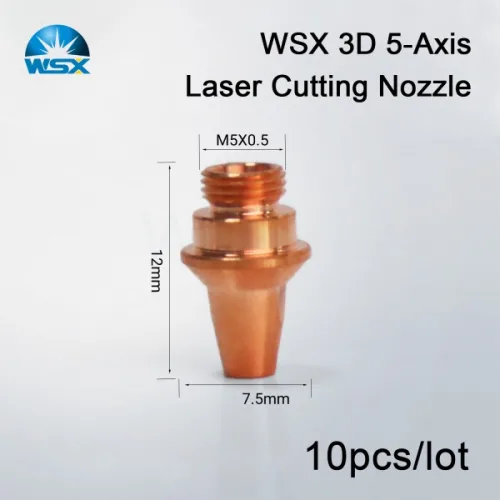 WSX KSA 3D 5축 레이저 커팅 노즐 D7.5 H12 단층 노즐 M5-3D-TCT (WSX 파이버 커팅 헤드 WTC-02 세라믹 링