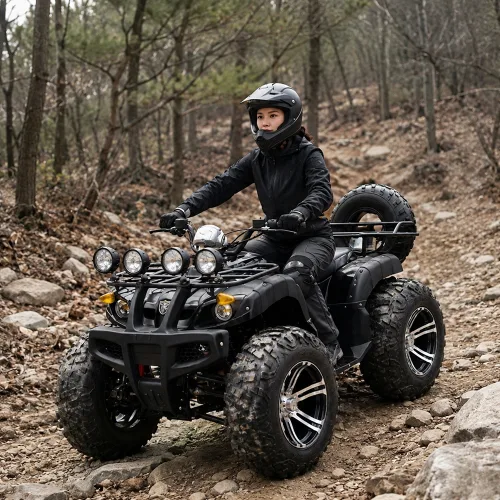 토크닉 농업용 ATV 사륜 오토바이 4륜 산악용 농사용 바이크, 블랙, 125CC 시그니처