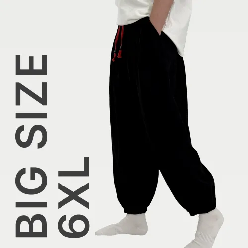 6XL 블루제이 빅사이즈 코튼린넨 조거 하렘 팬츠