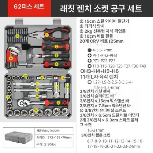 자동차 정비기능사 공구세트 카센터 휴대용 정비 수공구