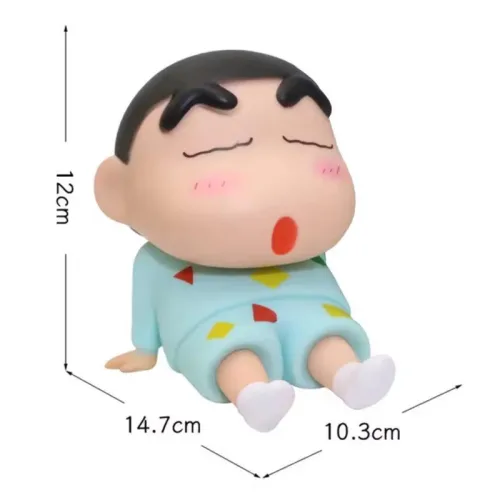 애니메이션 크레용 폰 홀더 피규어 귀여운 데스크탑 장식품 만화 시청 거치대 인형 장식