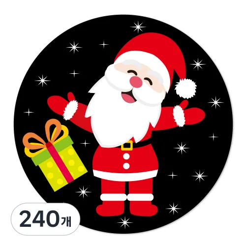 크리스마스 포장 원형 데코 스티커 6cm, A, 240개