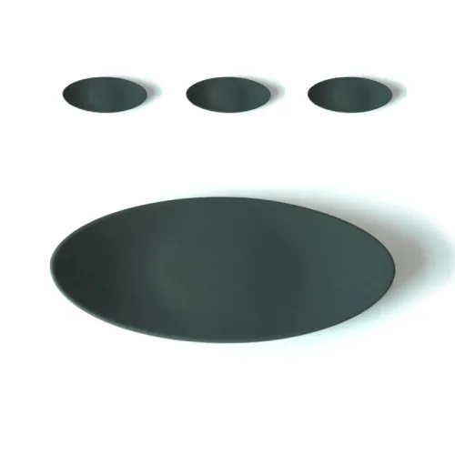 리파인드바이미앤주 실리콘 타원 수저받침, 다크그린, 4개